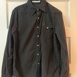 Criquet Corduroy Pearl Snap Shirt - Dark Grey